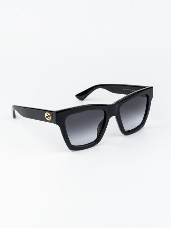 Gucci Women Sunglasses Black Grey Gradient Square GG1714S 001 NEW AUTHENTIC